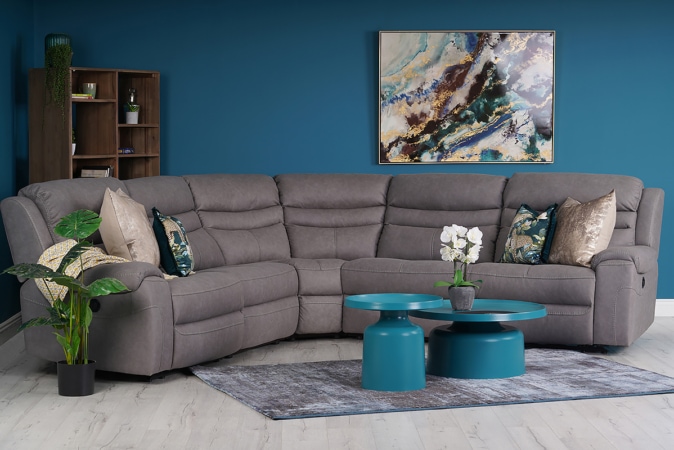 Bamford Grey Fabric Electric Corner Sofa