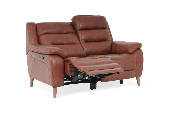 brown leather 2 seater extended